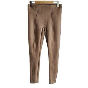 Spanx Faux Suede Rich Caramel Leggings Size SP